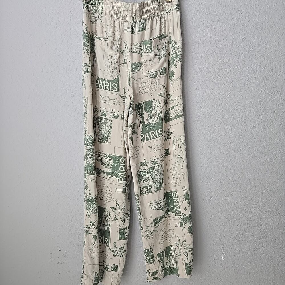 Urban Outfitters Carmen Postcard Print Pull On Pants Small Lounge Casual Leisure - Picture 3 of 8